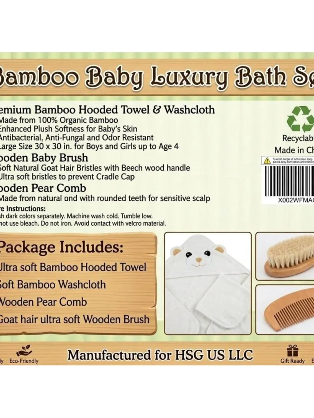 Kermode Baby Luxury Bath Set with Premium Bamboo NWOT